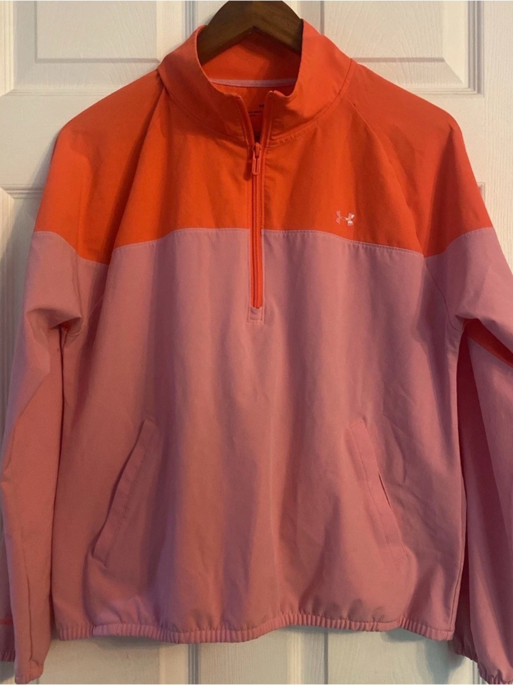 Under Armour Pink and Orange Half-Zip Pullover- Size M